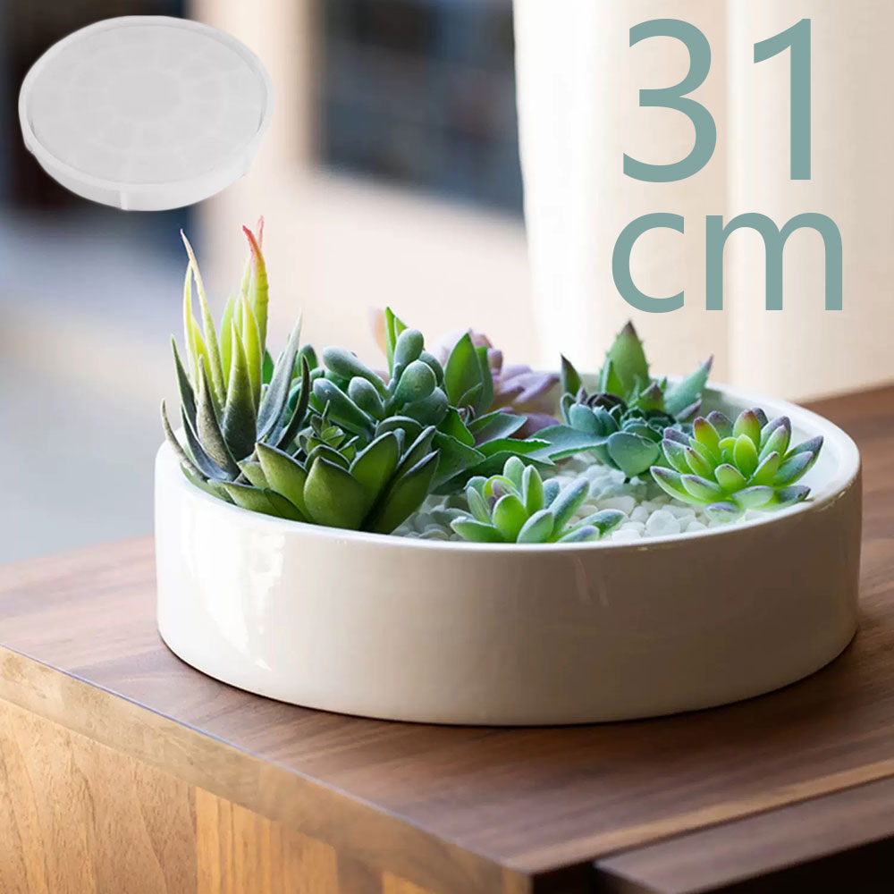 Terrazzo Pot Cement - 31cm Round Cement Flower Pot Silicone