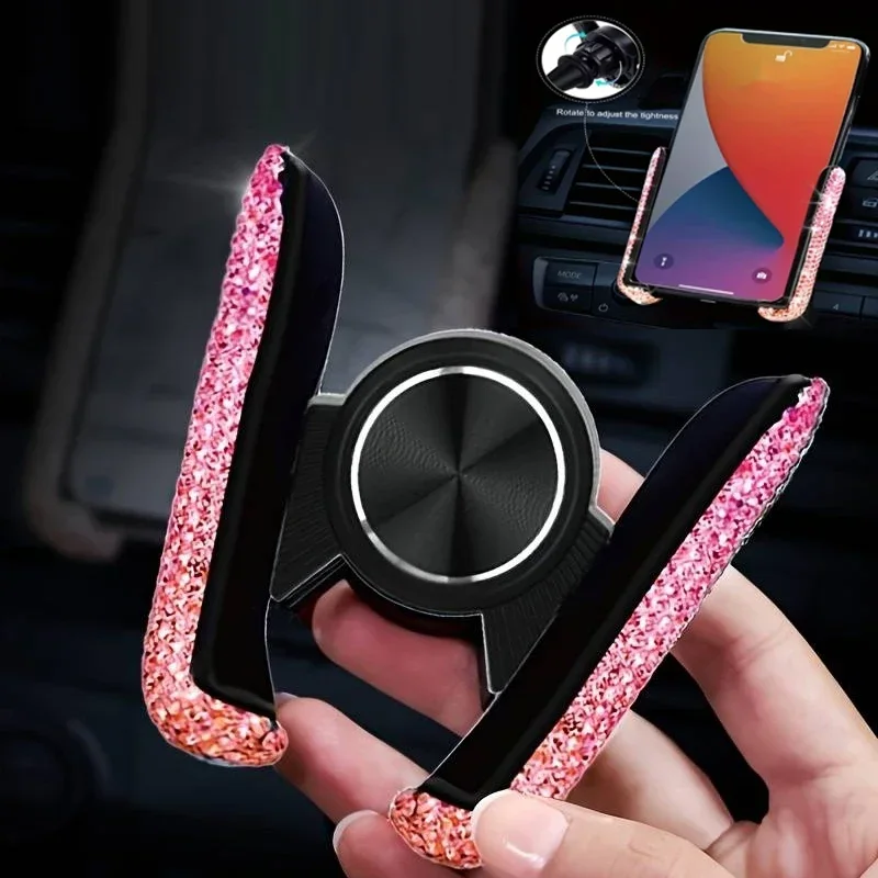 Interior Design Texture - New Car Phone Holder Diamond Crystal