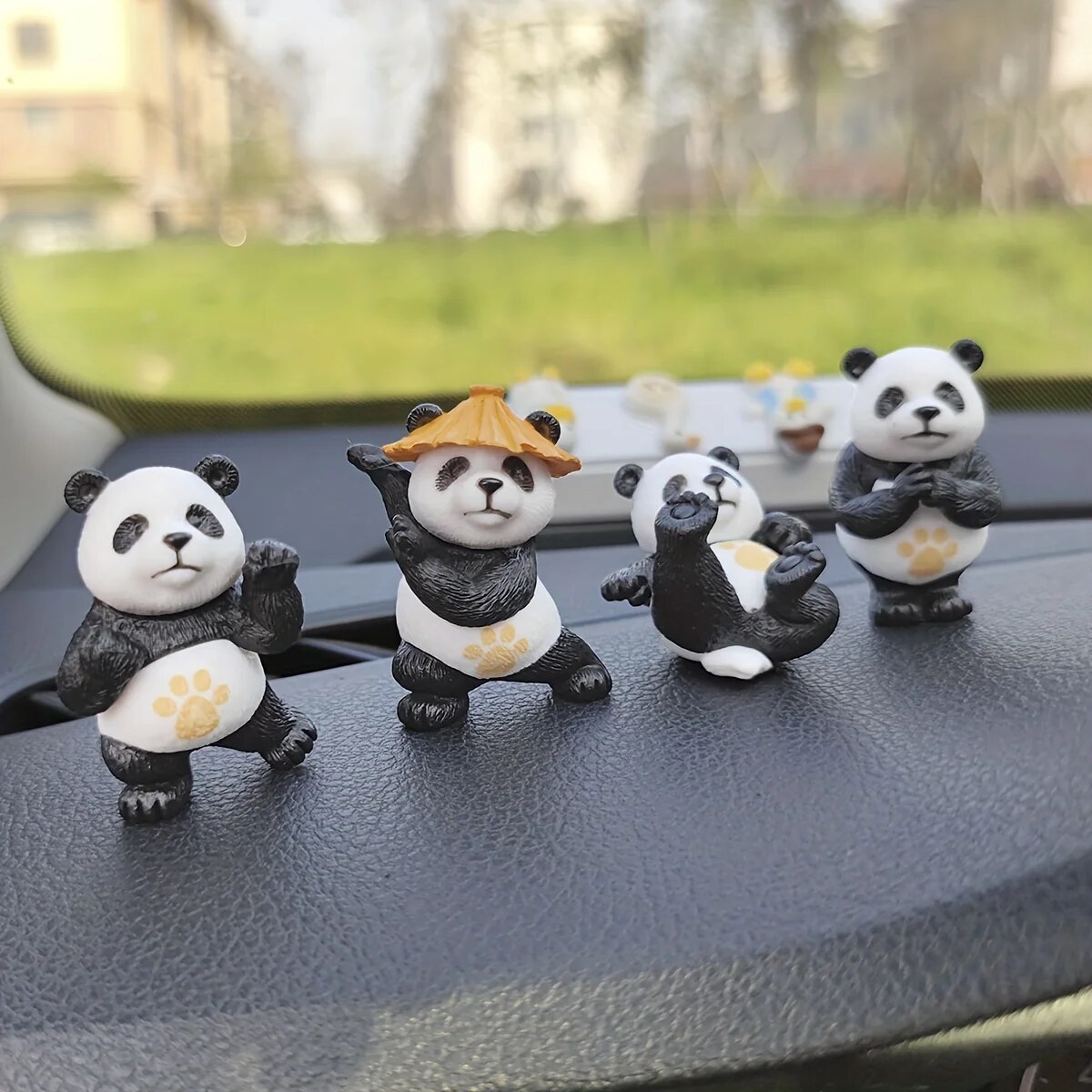Interior Design Texture - 4pcs/set Panda Design Car Ornaments Car