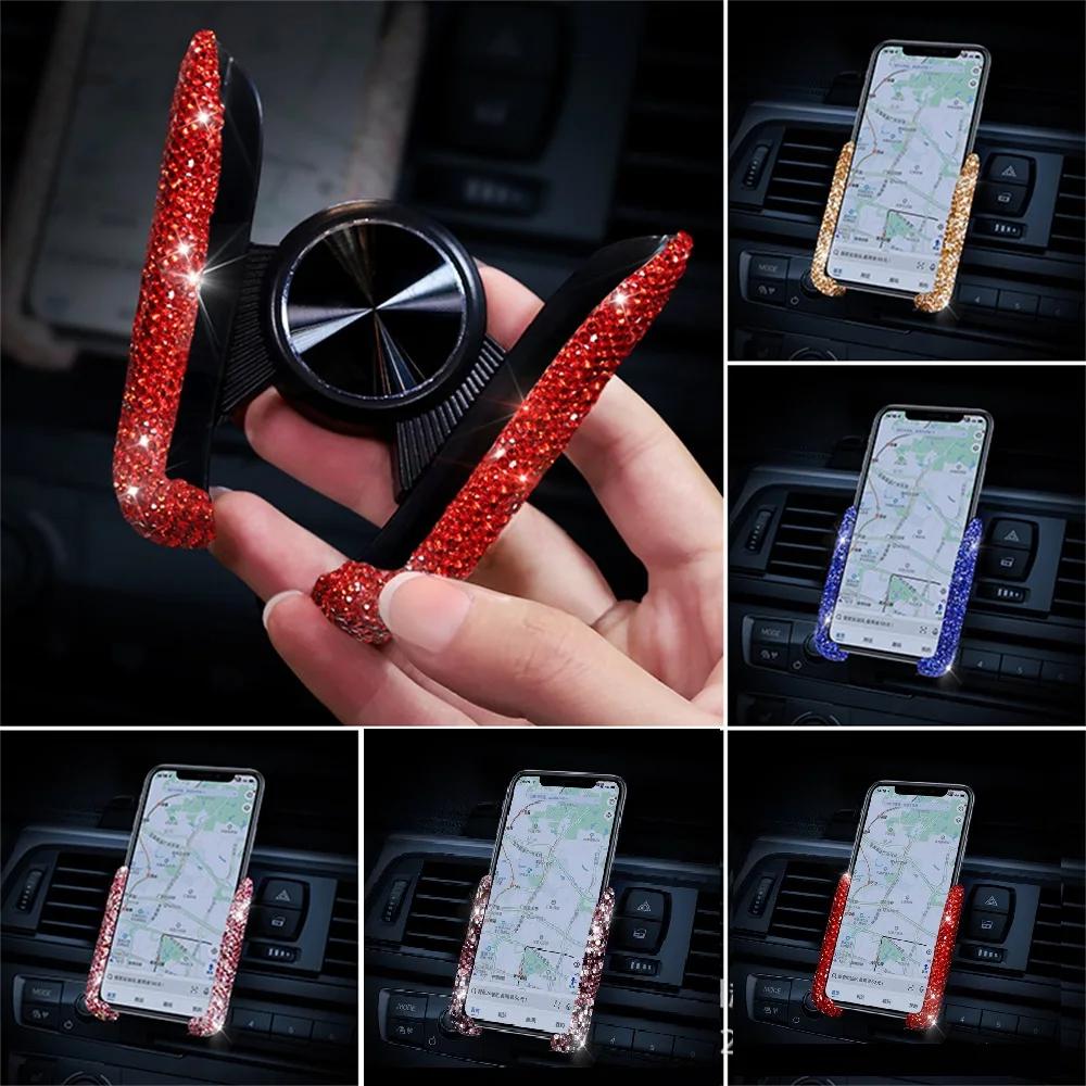 Interior Design Texture - Diamond Car Phone Holder Rhinestone Air
