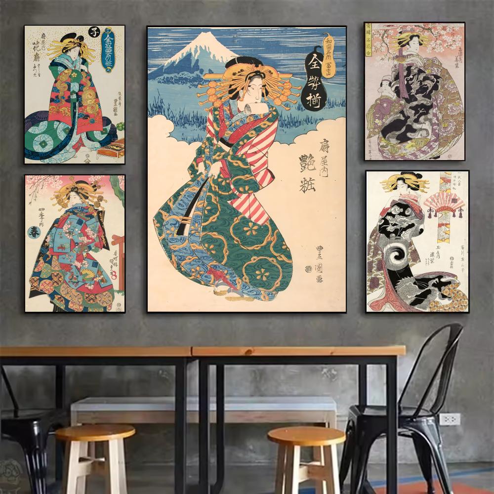 Retro Japanese geisha Poster M - Interior Design Minimalist 评论和价格