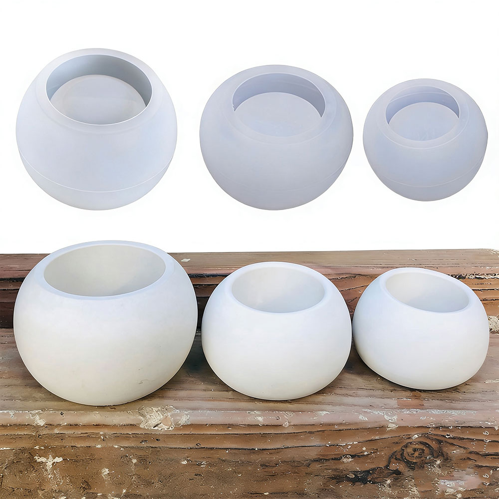 3pcs Round Flower Pot Silicone - Terrazzo Pot Cement 评论和价格