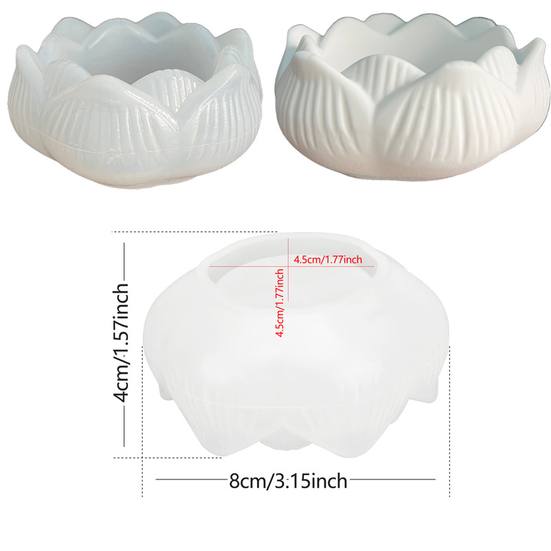 Lotus Shaped Silicone Mold for - Terrazzo Pot Cement 评论和价格