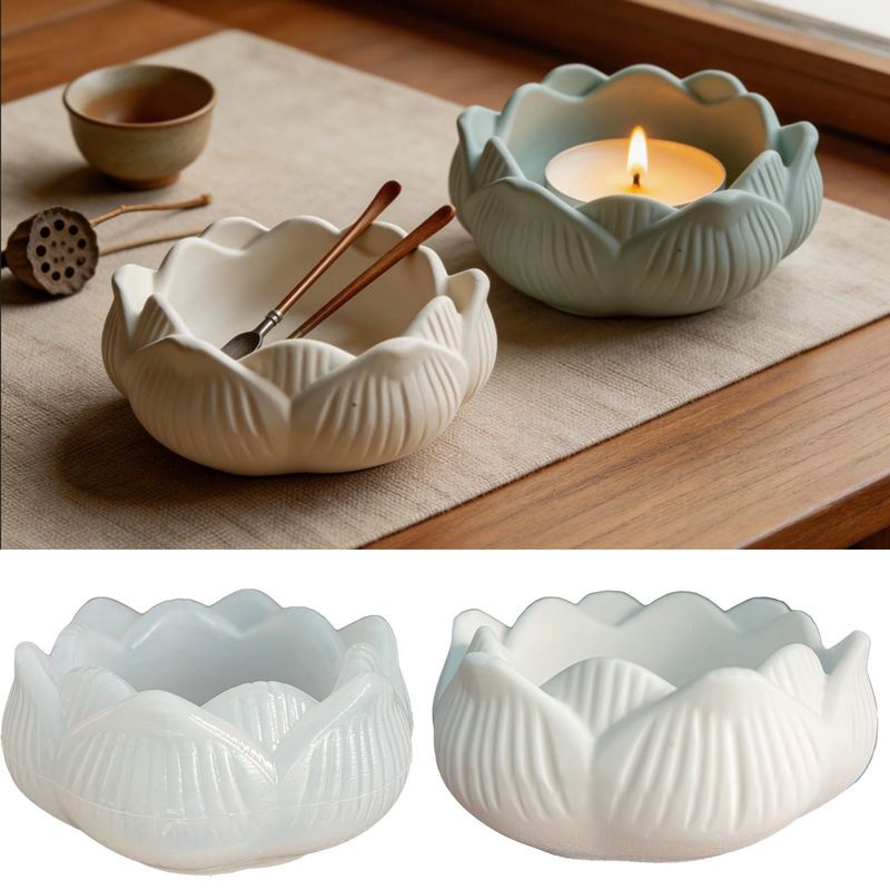 Lotus Shaped Silicone Mold for - Terrazzo Pot Cement 评论和价格