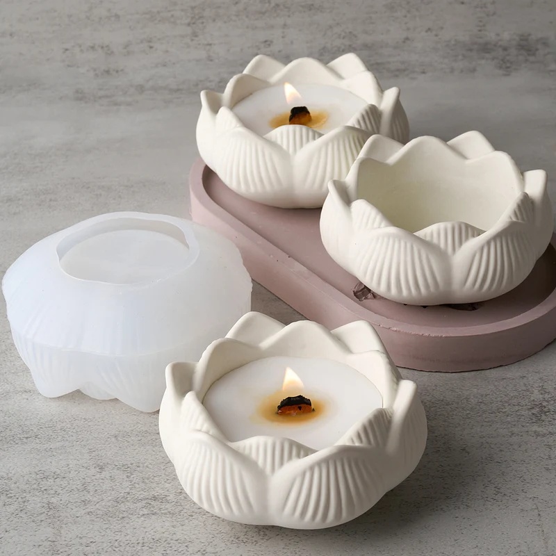 Lotus Shaped Silicone Mold for - Terrazzo Pot Cement 评论和价格