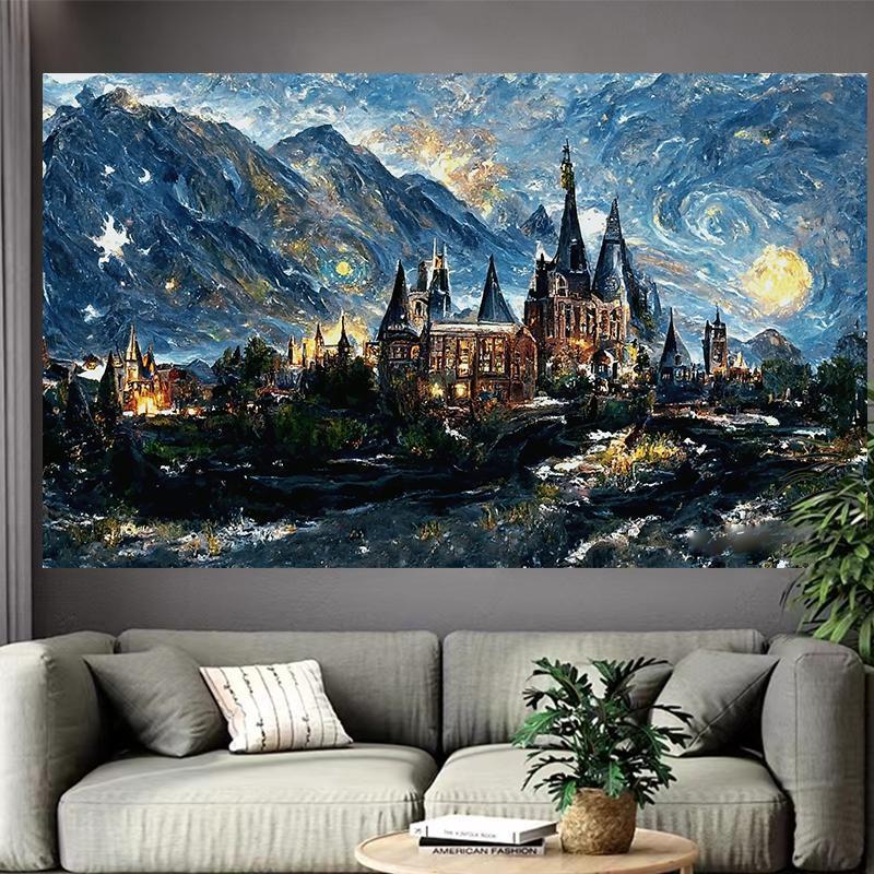 Castle Lake Wall Tapestry Fant - Interior Design Landscape 评论和价格