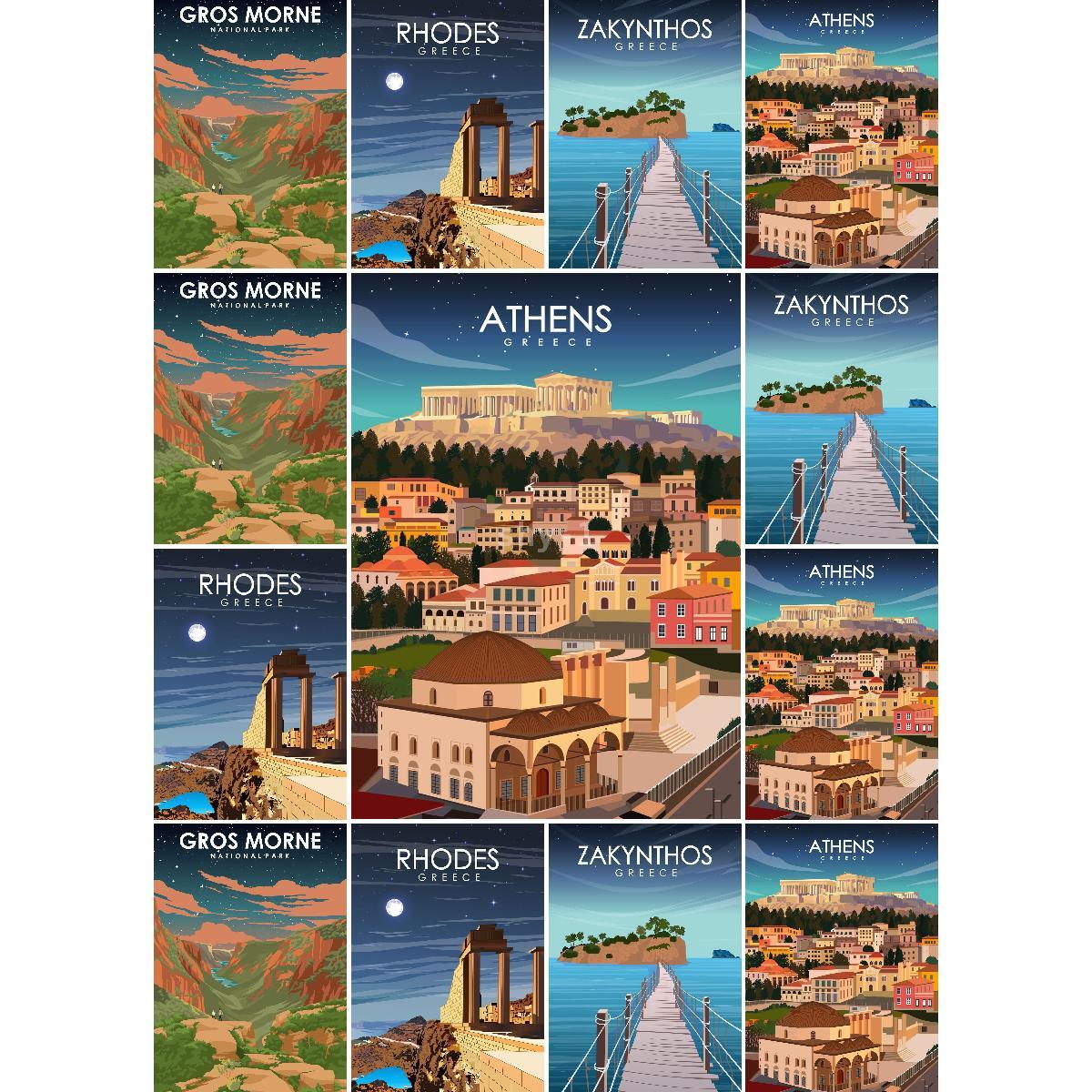 Vintage Athens Greece Travel P - Interior Design Landscape 评论和价格