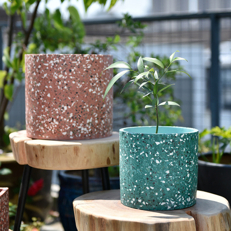 Large Flower Pot Silicone Mold - Terrazzo Pot Cement 评论和价格