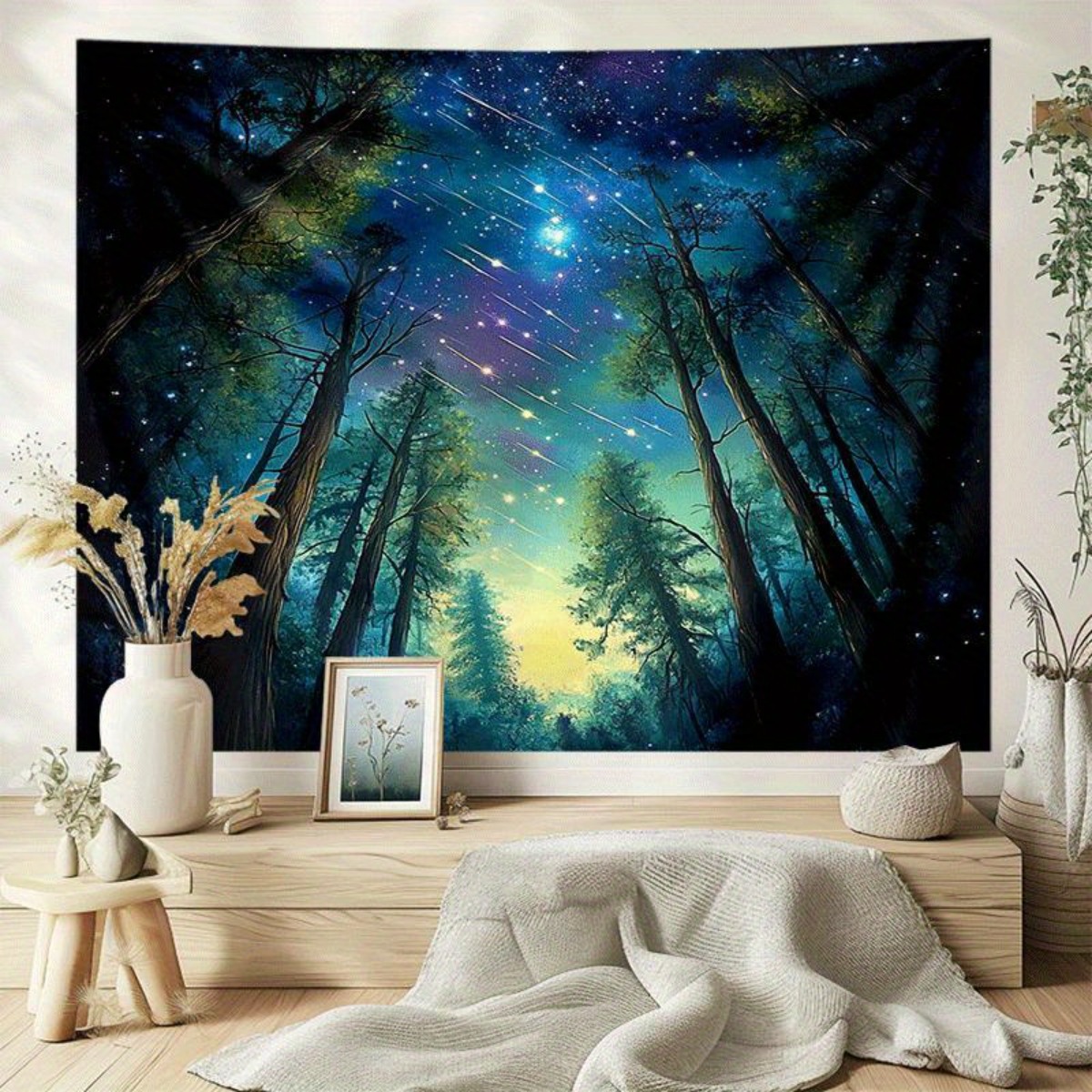 Starry Night Forest Sky Wall T - Interior Design Landscape 评论和价格