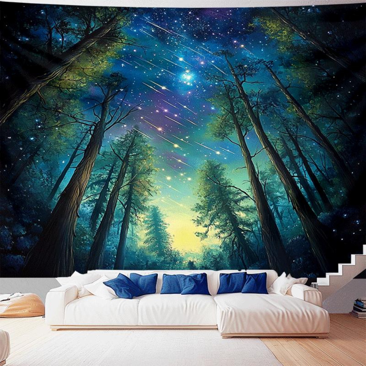 Starry Night Forest Sky Wall T - Interior Design Landscape 评论和价格