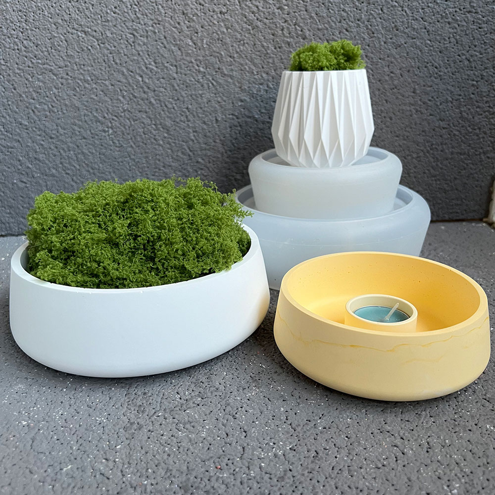 Concrete Bowl Silicone Mold DI - Terrazzo Pot Cement 评论和价格