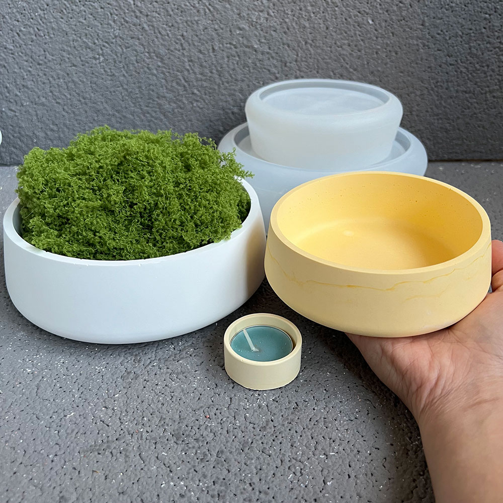Concrete Bowl Silicone Mold DI - Terrazzo Pot Cement 评论和价格