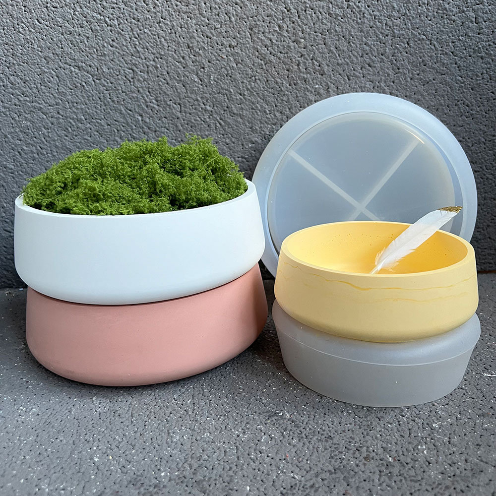 Concrete Bowl Silicone Mold DI - Terrazzo Pot Cement 评论和价格