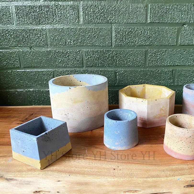 Concrete Candle Cup Vessel Sil - Terrazzo Pot Cement 评论和价格