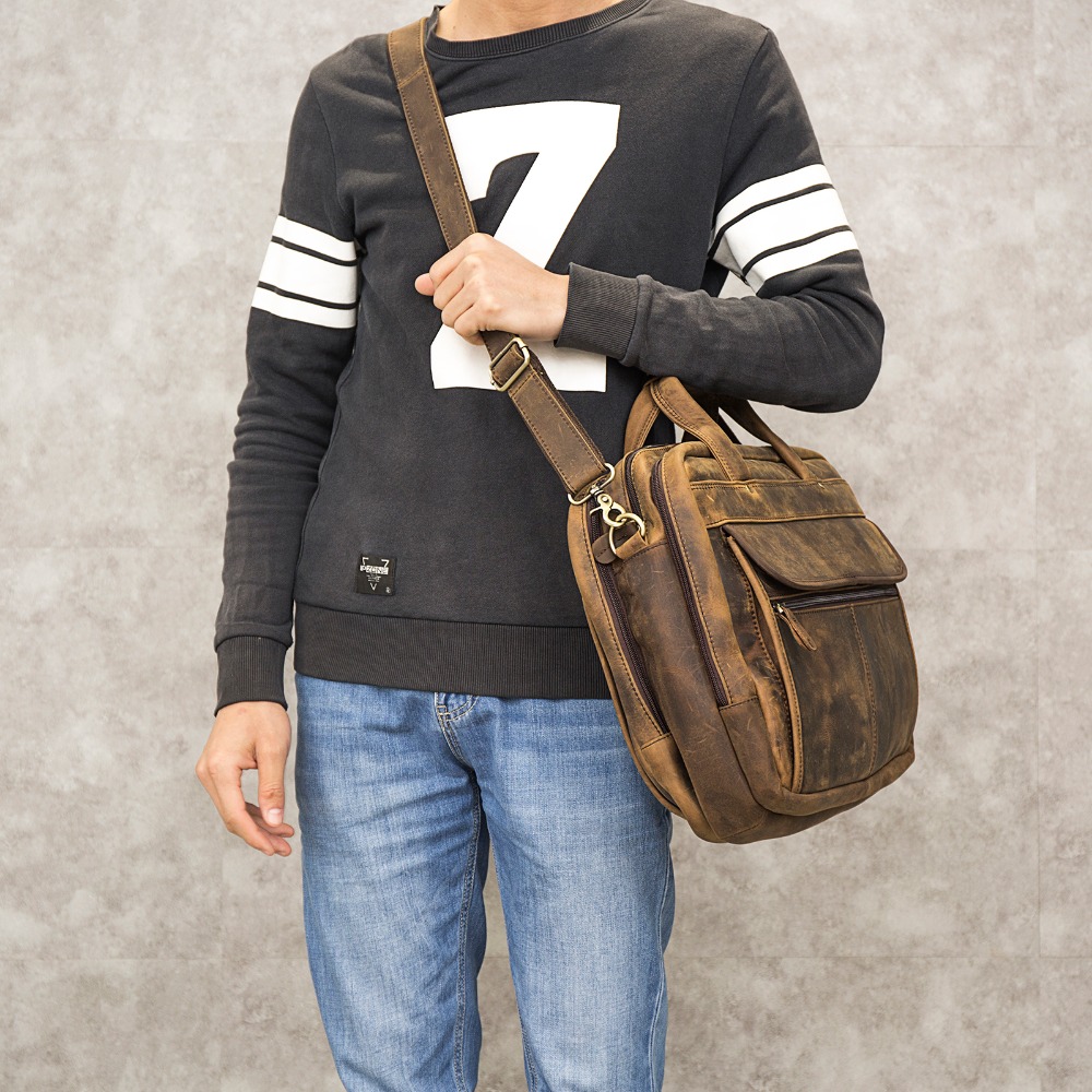 Men Genuine Leather Retro Gray - Interior Design Documentation 评论和价格