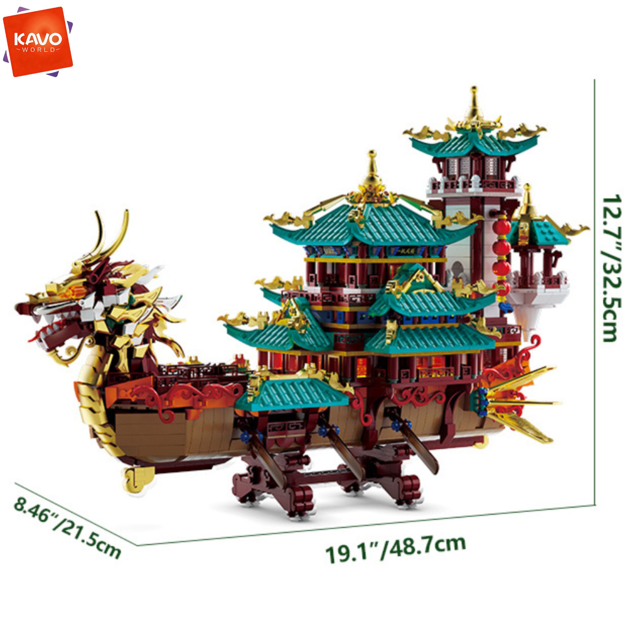 KAVOWORLD 2453pcs Dragon Boat  - Interior Design Lego 评论和价格