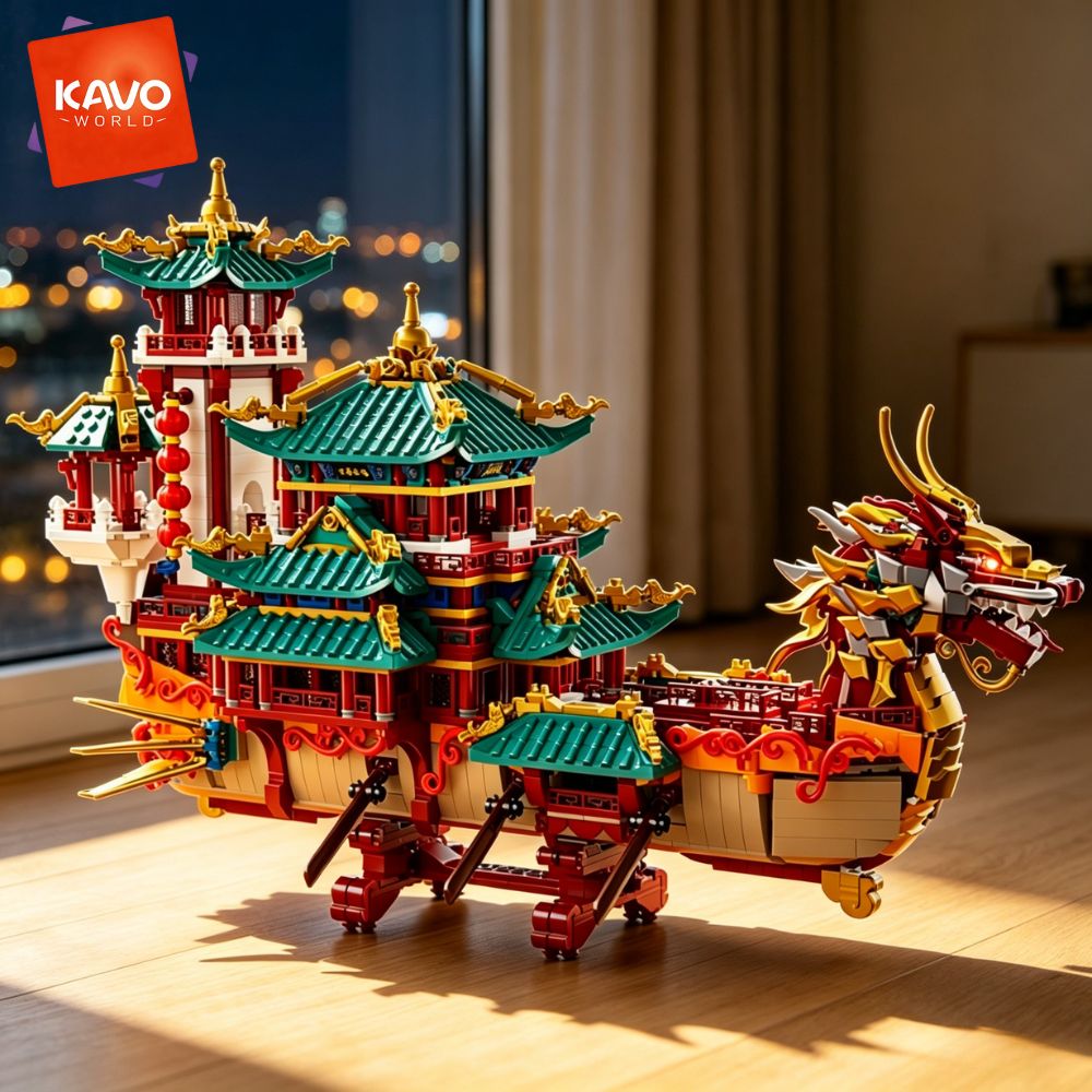 KAVOWORLD 2453pcs Dragon Boat  - Interior Design Lego 评论和价格