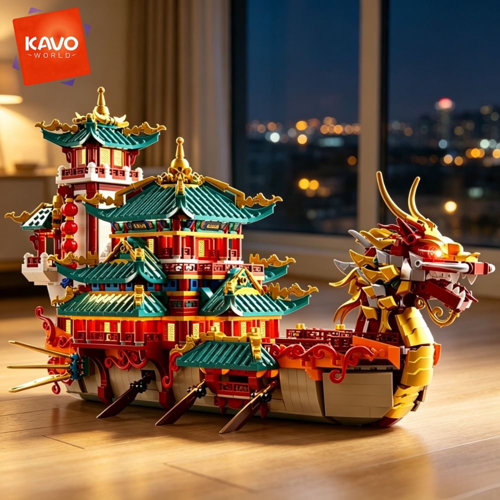 KAVOWORLD 2453pcs Dragon Boat  - Interior Design Lego 评论和价格