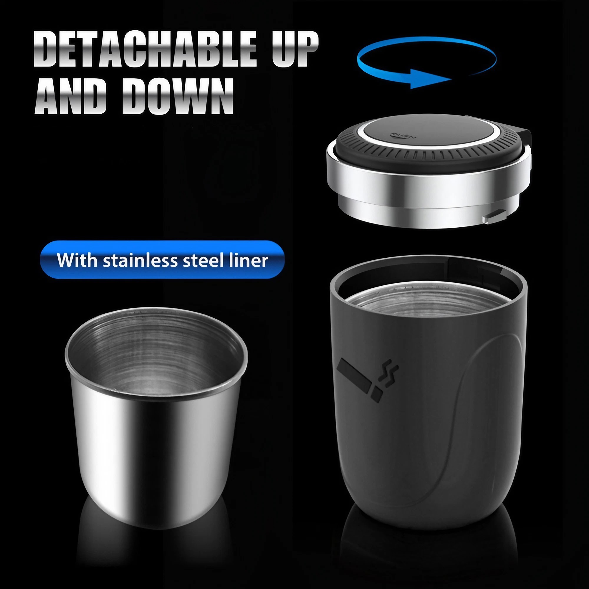 Car Ashtray With Led Light Smo - Interior Design Texture 评论和价格
