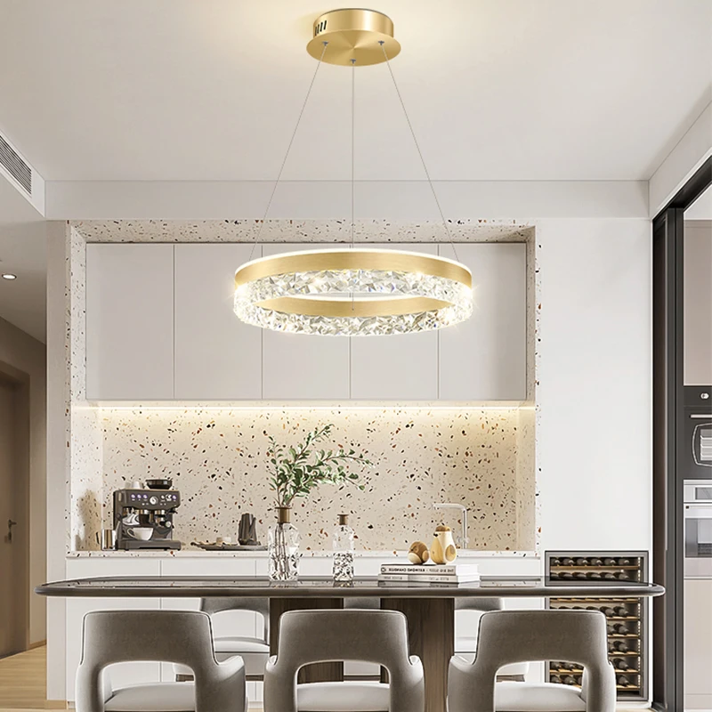 Modern Luxury Crystal LED Pend - Interior Design Hall 评论和价格