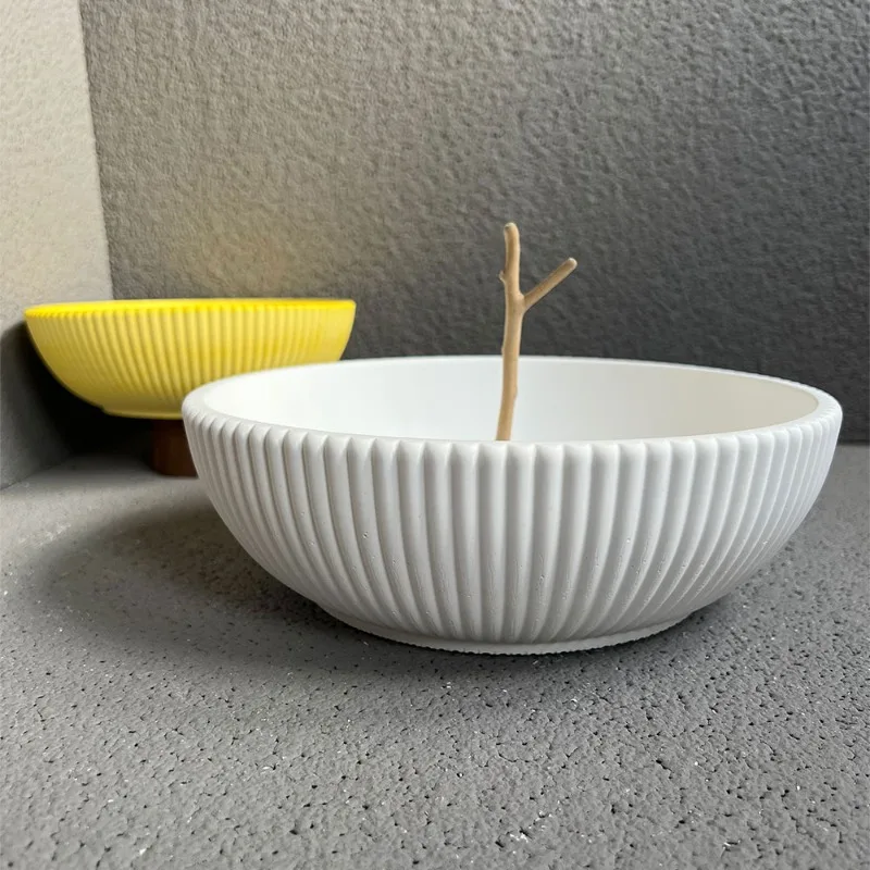 Large Striped Bowl Vessel Conc - Terrazzo Pot Cement 评论和价格