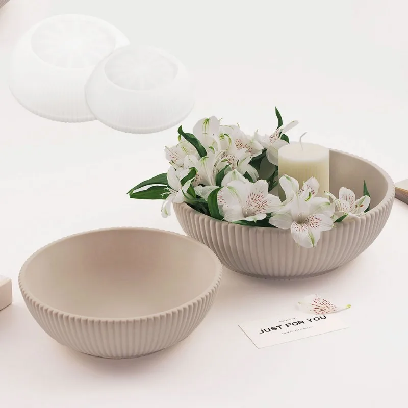 Large Striped Bowl Vessel Conc - Terrazzo Pot Cement 评论和价格